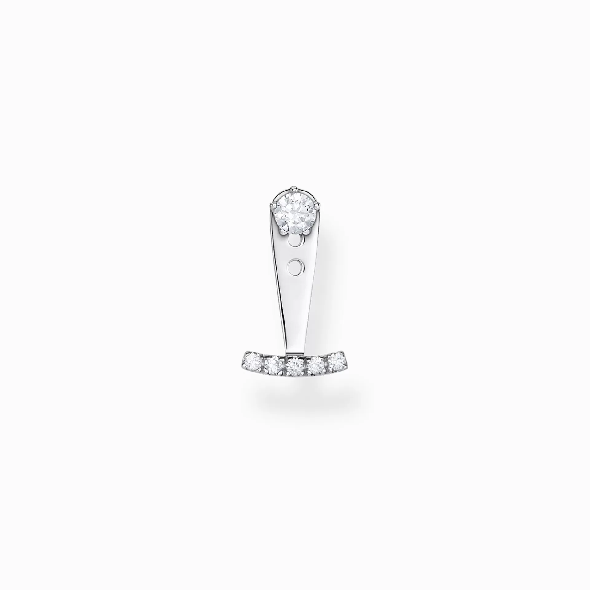 THOMAS SABO Stiftörhängen | Återvunnet 925 silver<STIFT&OUML;RH&AUML;NGEN INDIVIDUELLT VITA STENAR SILVER silverfargad, vit