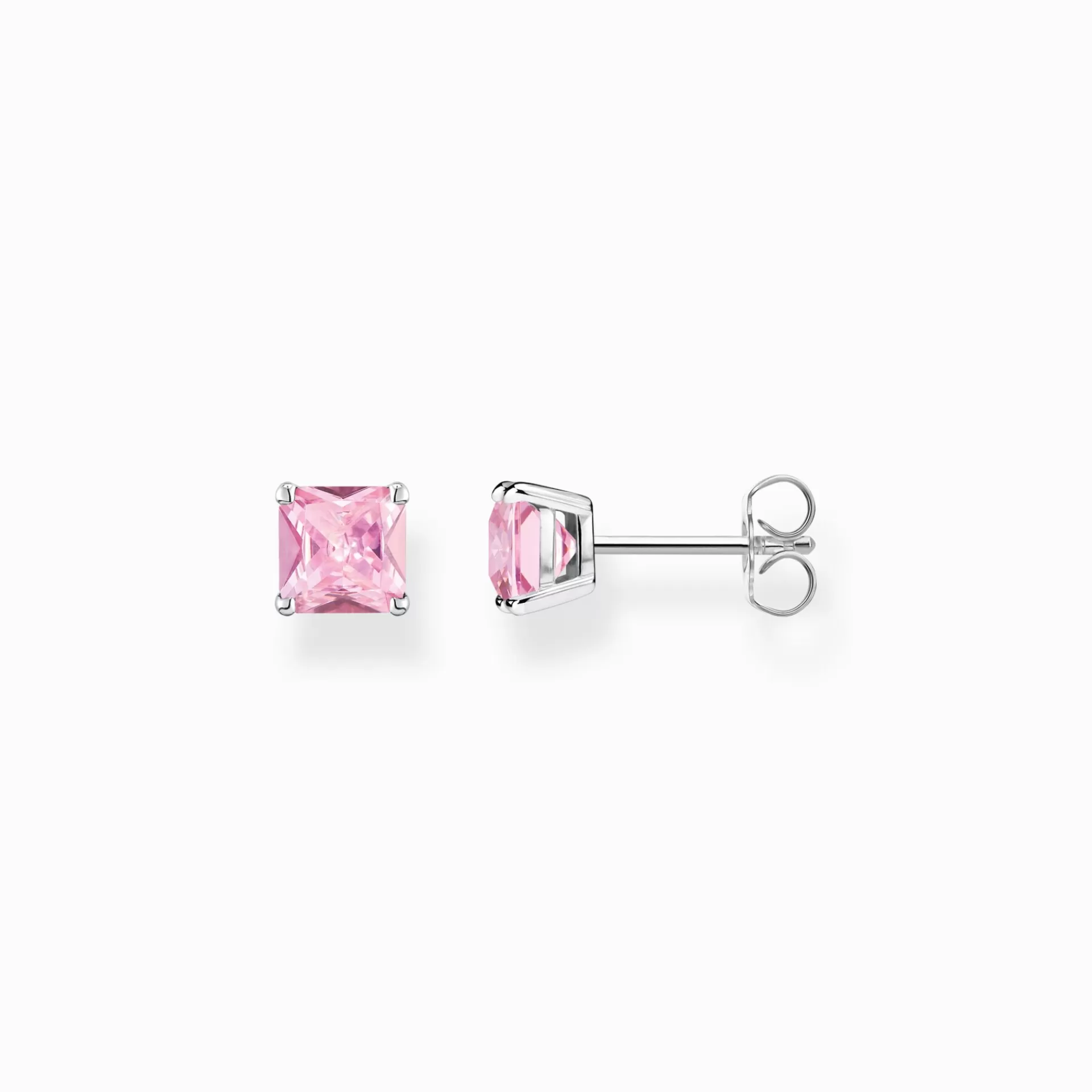 THOMAS SABO Stiftörhängen | Återvunnet 925 silver<STIFT&OUML;RH&AUML;NGEN MED ROSA STEN SILVER silverfargad, rosa
