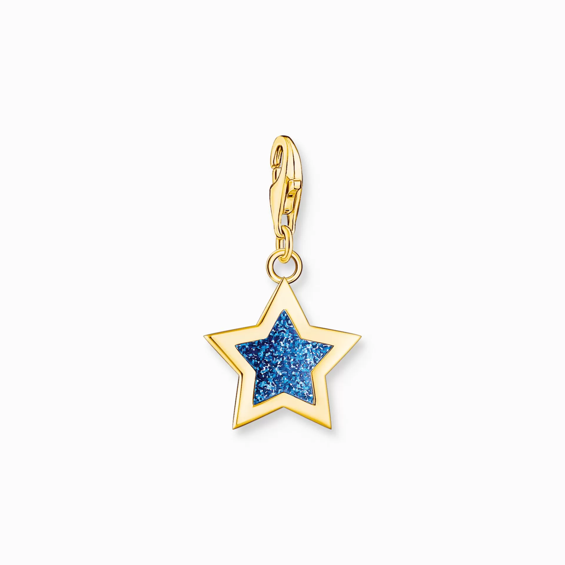 THOMAS SABO Charms | Charms<STJ&AUML;RN-CHARM-H&AUML;NGSMYCKEI M&OUML;RKBL&ARING;TT, PL&AUML;TERAD gult guldfargad, mörkblå