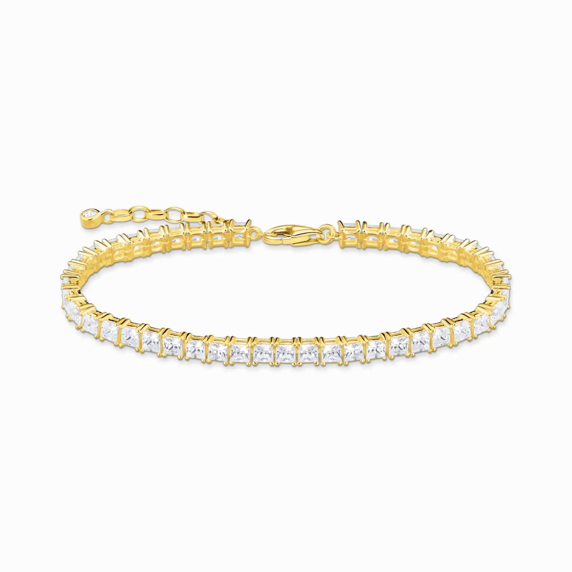 THOMAS SABO Armband | 18K plätering<TENNISARMBAND MED VITA STENAR GULDPL&AUML;TERAD gult guldfargad, vit